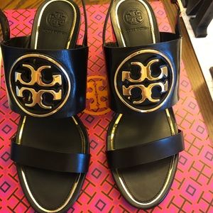 Worn once Tory Burch Size 9 Black Sandals!!!
